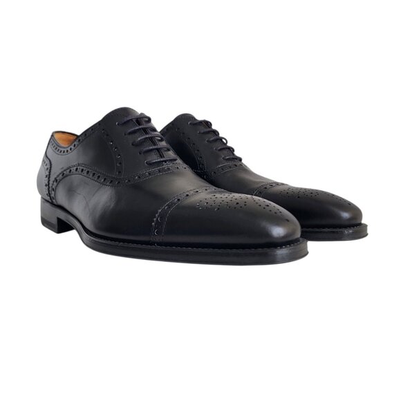 Magnanni Medallion Toe Oxfords in Black Men's Size 11.5 - Picture 4 of 9